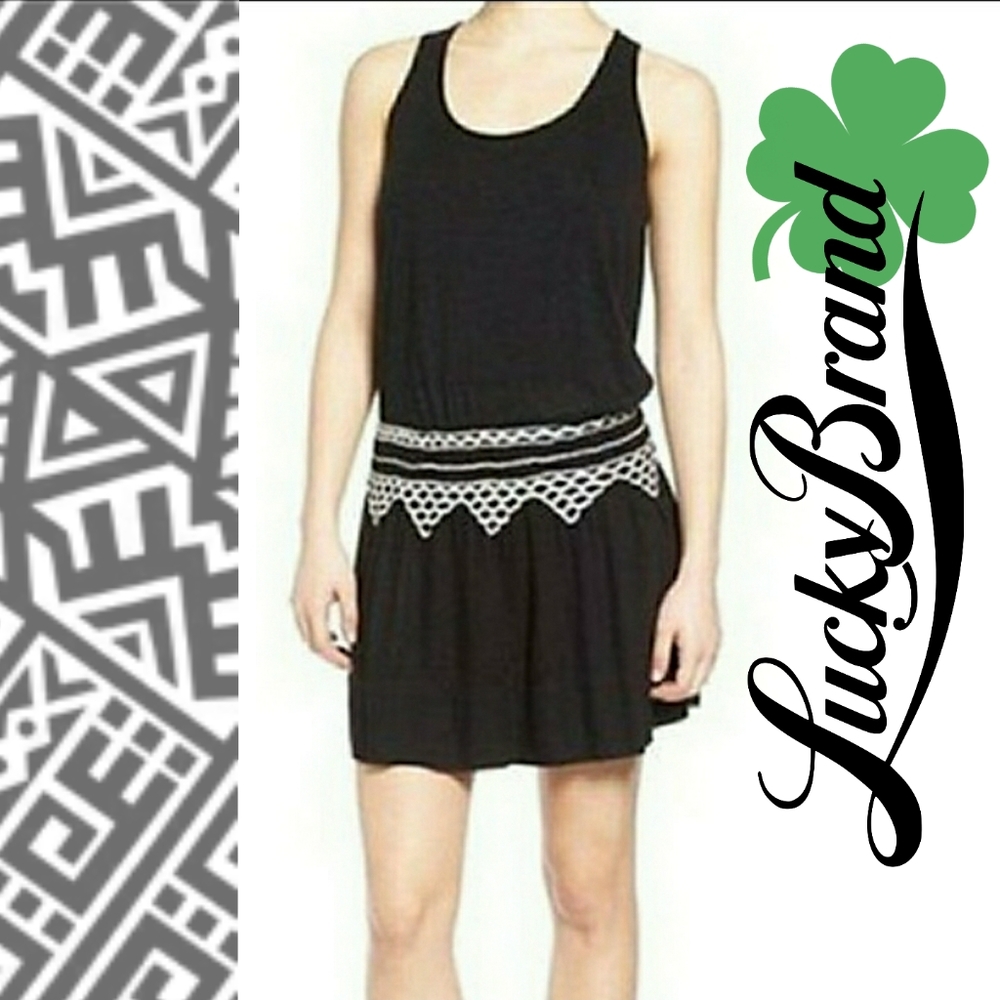 Lucky Brand Embroidered Waist Dress